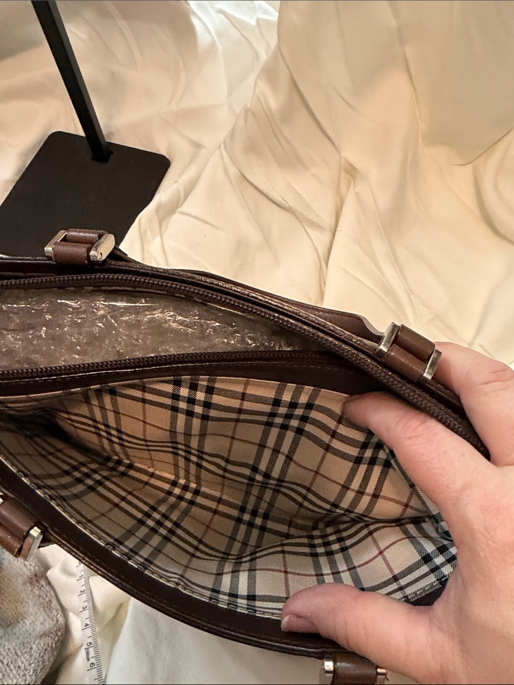 Burberry Brown Leather Shoulder Bag - Picture 5 of 8